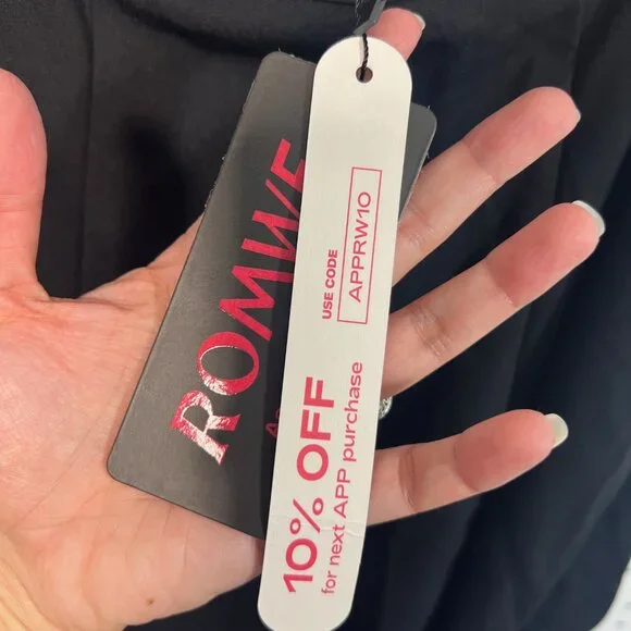 NWT ROMWE PUNK Plus Size Black Rock Solid Overall Dress Without Shirt - Picture 4 of 6